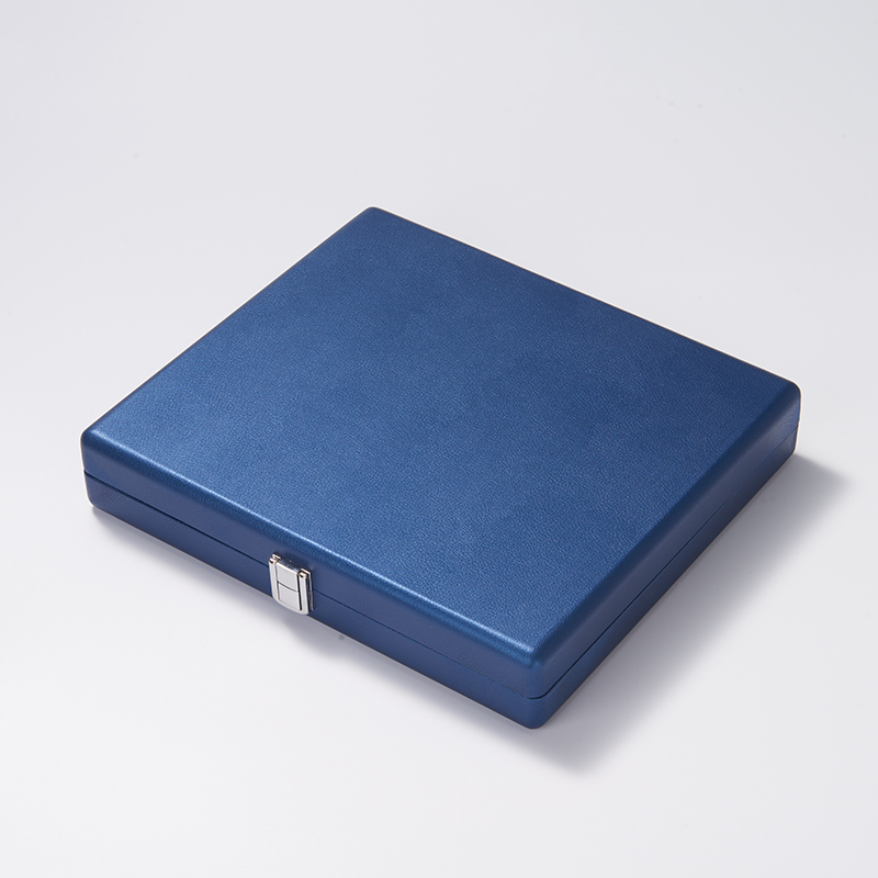 FANXI custom logo & colour blue PU leather jewelry case