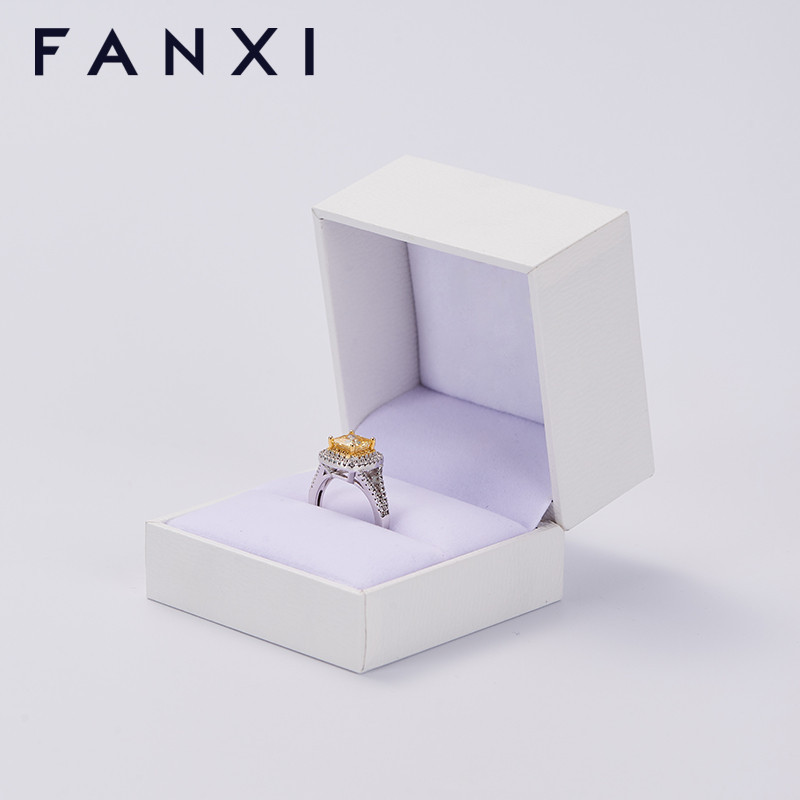 FANXI custom logo & colour white jewelry ring packing box