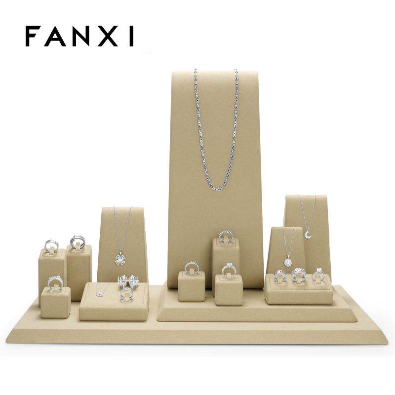 FANXI factory luxury microfiber jewelry display set