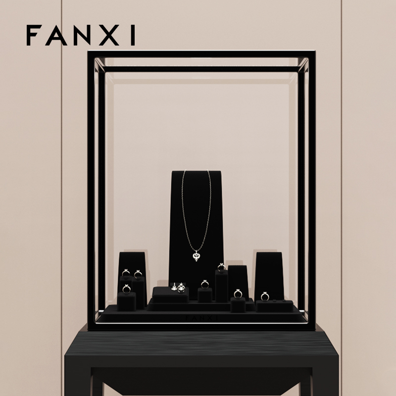 FANXI factory black microfiber jewelry display set