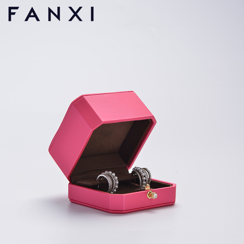 FANXI factory customize logo colour pink jewelry packing box