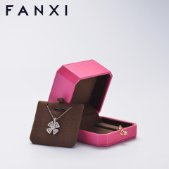 FANXI factory customize logo colour pink jewelry packing box