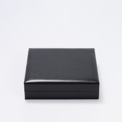 FANXI factory customize logo colour balck leather jewelry packaging box with suede inside