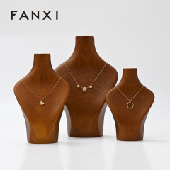 FANXI hot sale solid wood necklace display holder