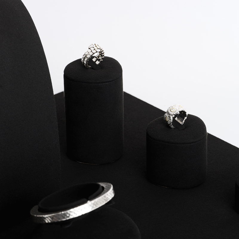 FANXI luxury black microfiber jewelry display set