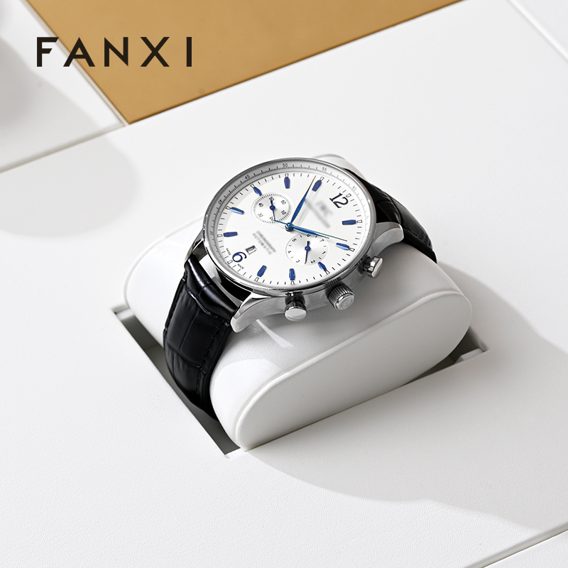 FANXI custom luxury white leather watch display stand