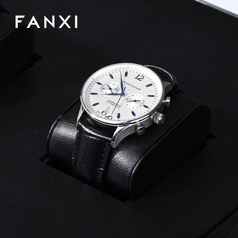 FANXI wholesale black leather watch display stand