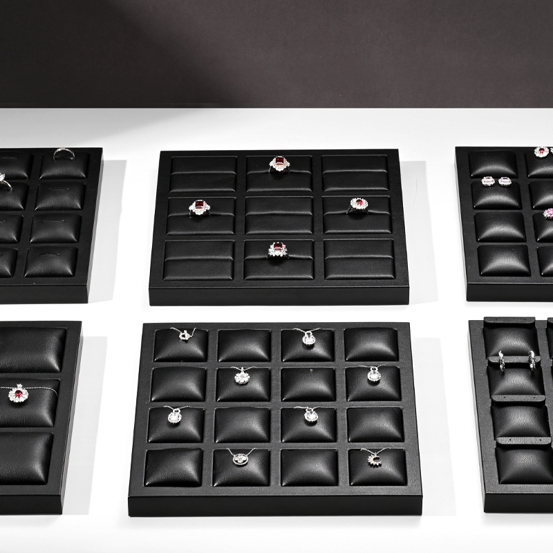 FANXI factory custom black PU leather jewelry display