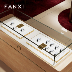 FANXI custom luxury white leather watch display stand