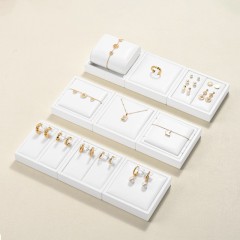 FANXI custom colour white leather jewelry display set