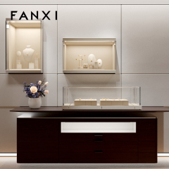 FANXI luxury beige microfiber jewelry display stand set