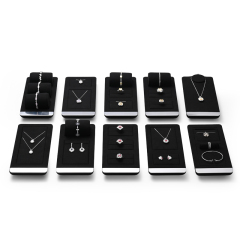 FANXI black microfiber jewellery display with glossy metal