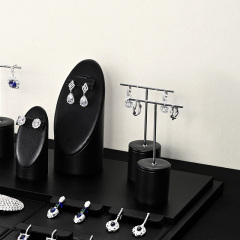 FANXI hot sale black leather jewelry holder set