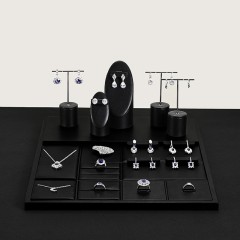 FANXI hot sale black leather jewelry holder set