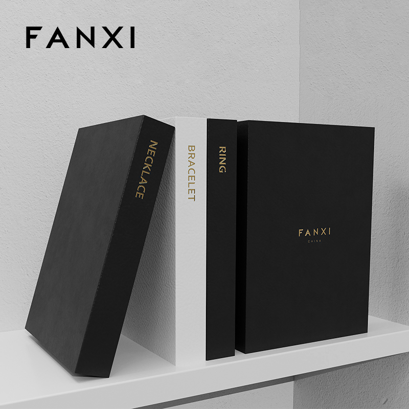 FANXI custom stackable jewelry tray with cream microfiber inside