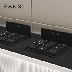 FANXI black microfiber wooden jewelry display