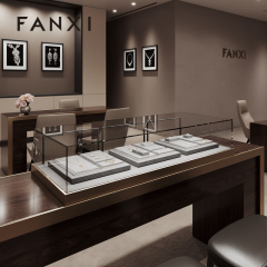 FANXI fashion jewellery display wrapped with gray microfiber