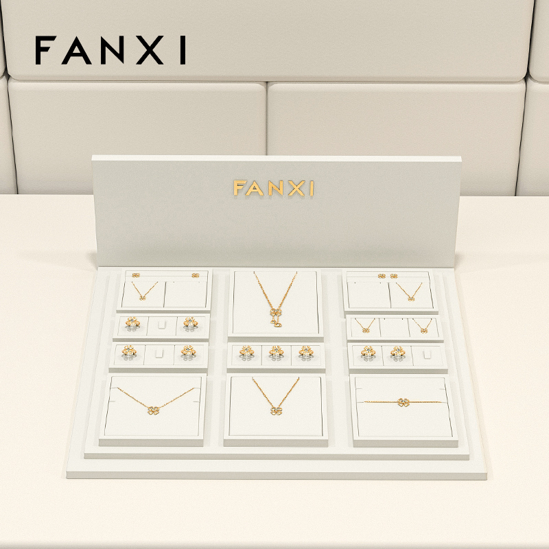FANXI wholesale beige microfiber display for jewelry