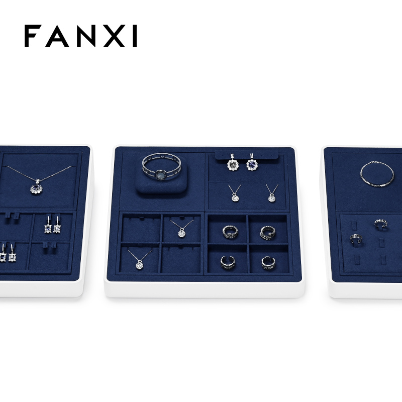 FANXI high quality jewellery holder with blue microfiber