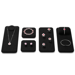 FANXI luxury black colour microfiber jewelry display set