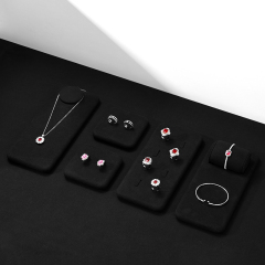 FANXI luxury black colour microfiber jewelry display set