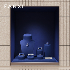 FANXI factory jewelry holder set with blue microfiber