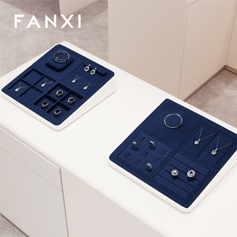 FANXI high quality jewellery holder with blue microfiber