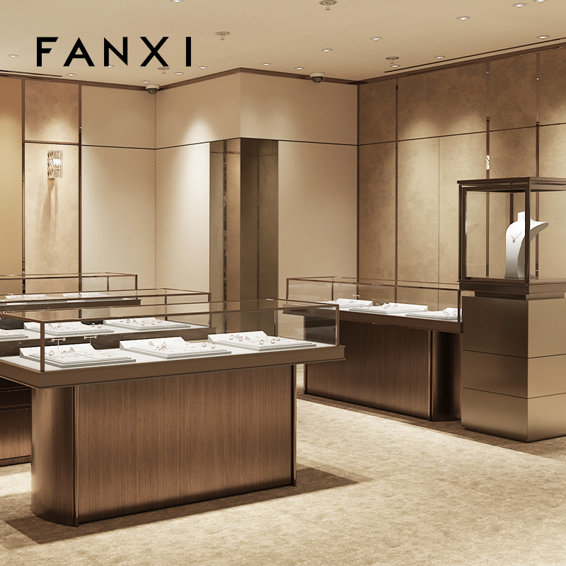 FANXI high end white colour leather jewellery display set