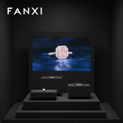 FANXI fashion black microfiber jewelry ring display presentation stand