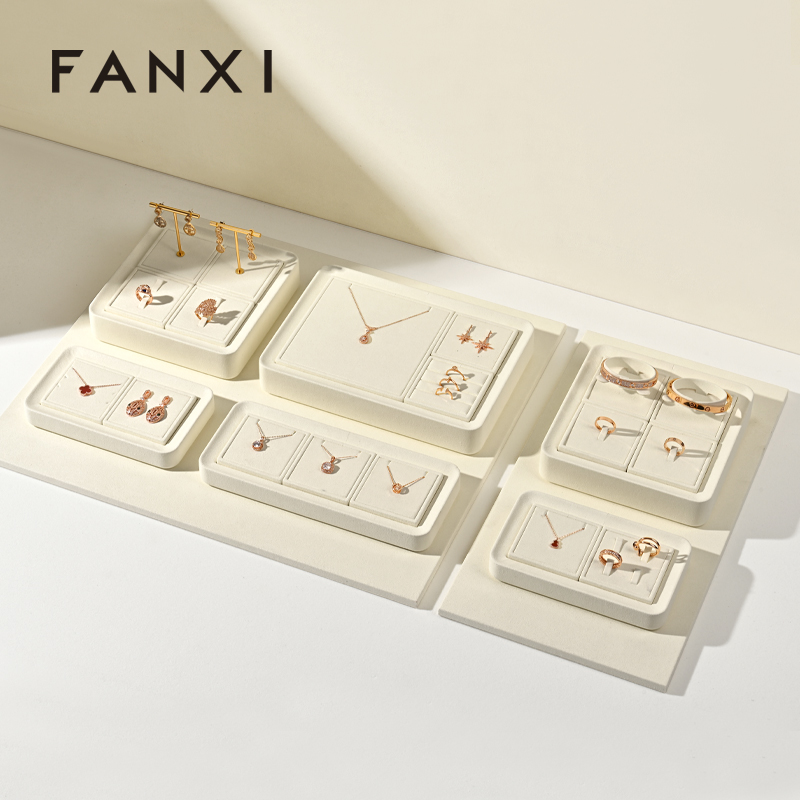 FANXI hot sale beige microfiber jewelry display props