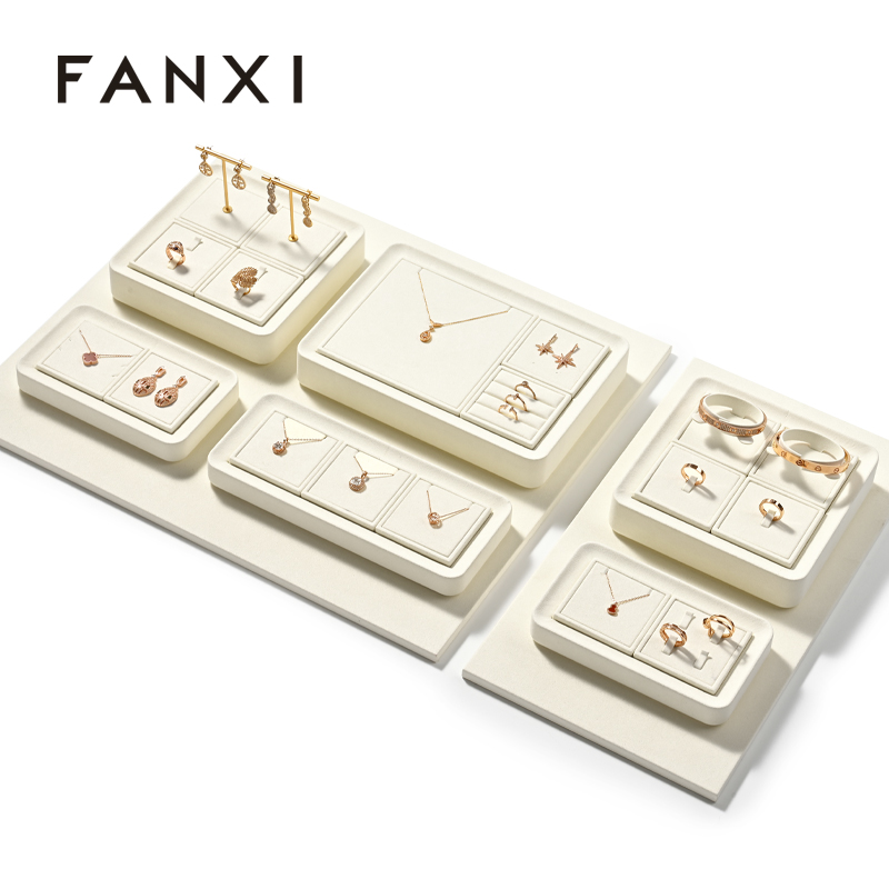 FANXI hot sale beige microfiber jewelry display props