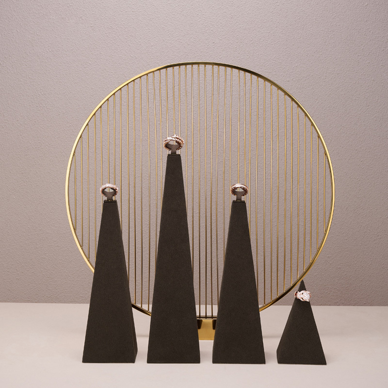 FANXI luxury brown Metal Microfiber jewellery display
