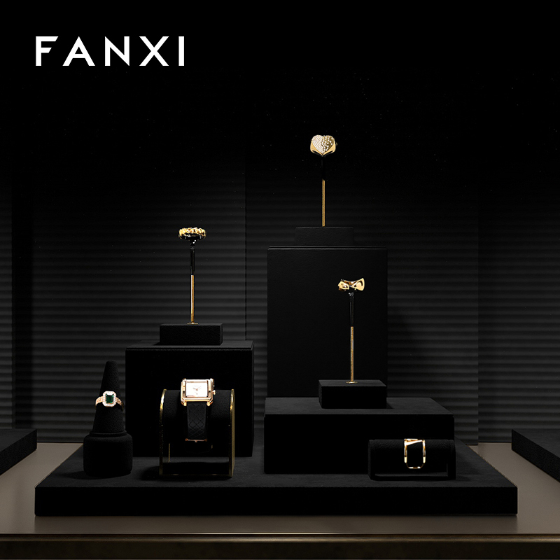 FANXI luxury Black Microfiber jewelry presentation