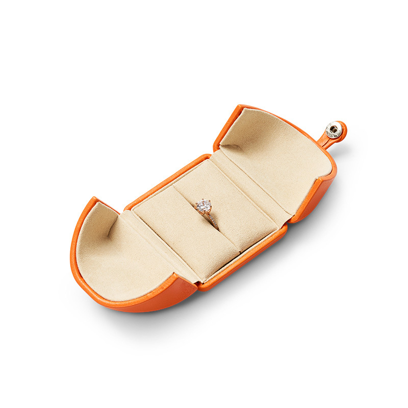 FANXI hot sale orange PU leather lmitation fur luxury jewelry box