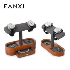 FANXI factory black beige Wooden Microfiber fashion jewelry holder