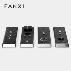 FANXI new arrival Black PU leather metal display for jewelry