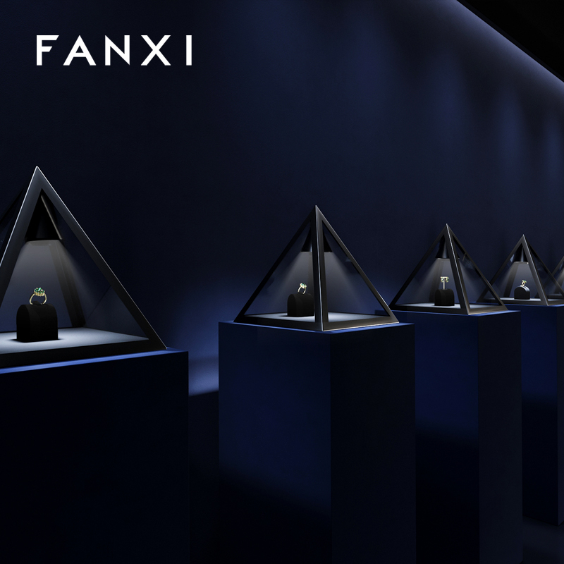 FANXI luxury Black gun jewelry display cabinet