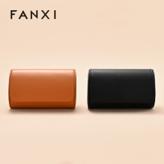 FANXI custom Brown PU leather and velvet watch storage bag