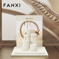 FANXI high end Off white Microfiber acrylic jewelry display