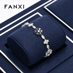 FANXI new arrival Blue Microfiber metal jewellery display