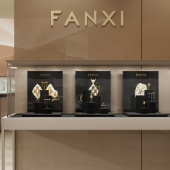 FANXI luxury Black Microfiber jewelry ring holder display