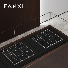 FANXI wholesale Black Microfiber Metal necklace display
