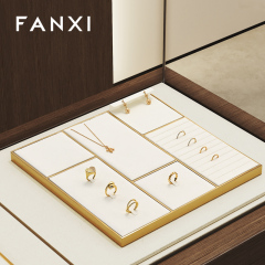 FANXI high end Off white Microfiber metal display necklace