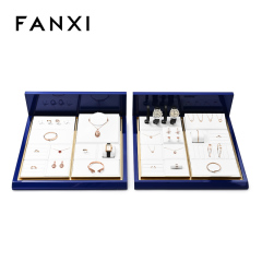 FANXI hot sale White PU leather Metal Baking paint jewelry display