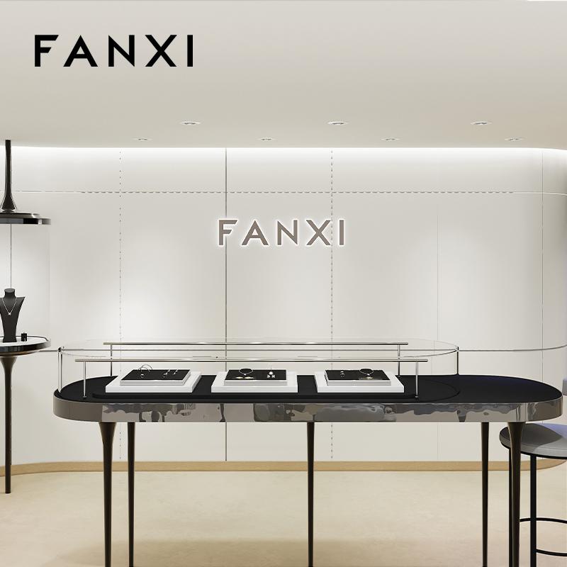 FANXI high end Black Microfiber custom jewelry display