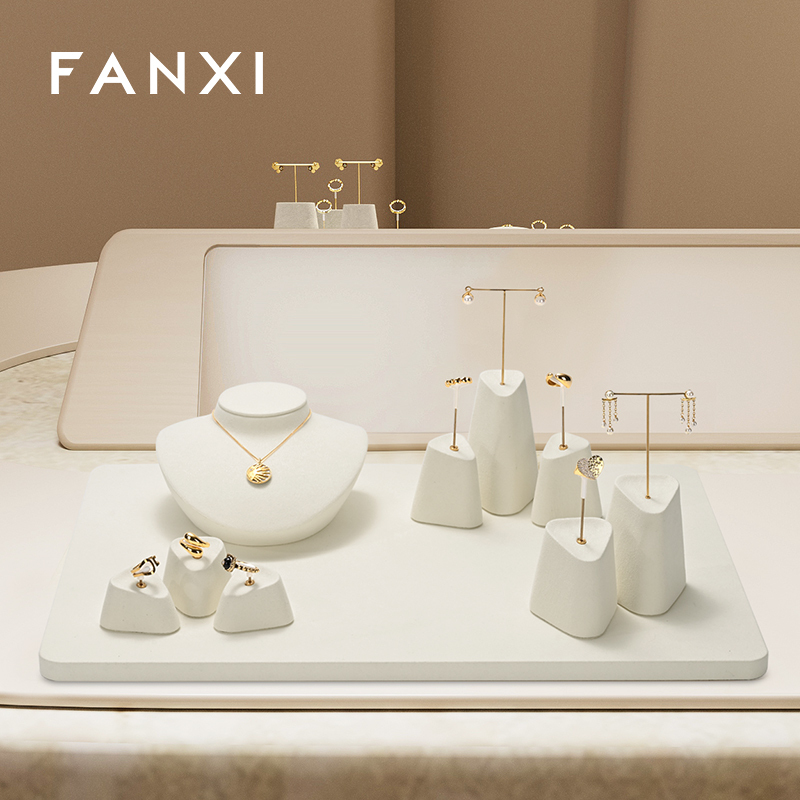 FANXI wholesale Beige Microfiber display for necklace earrings