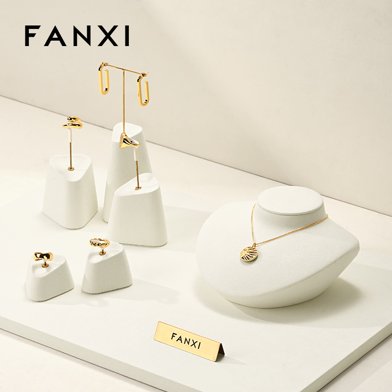 FANXI wholesale Beige Microfiber display for necklace earrings