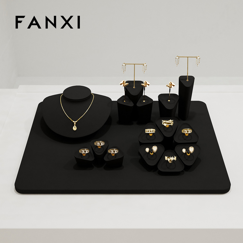 FANXI fashion Black Microfiber jewellery earring display