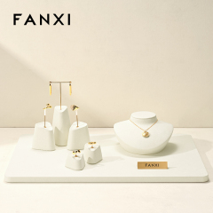 FANXI wholesale Beige Microfiber display for necklace earrings