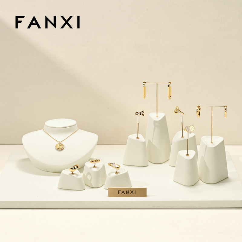 FANXI wholesale Beige Microfiber display for necklace earrings